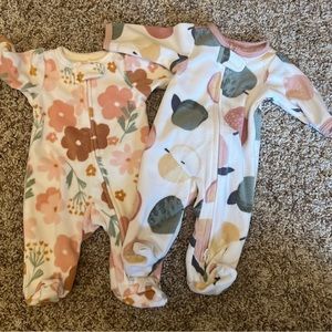Fleece footie pajamas preemie